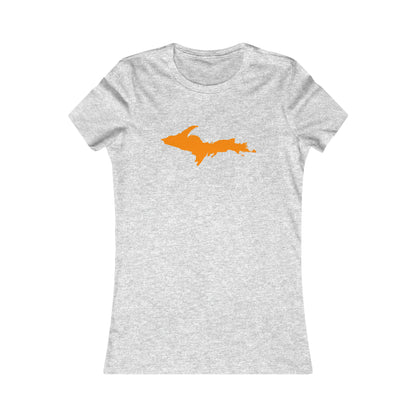 Michigan Upper Peninsula T-Shirt (w/ Orange UP Outline) | Women's Slim Fit