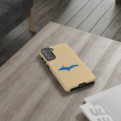 Michigan Upper Peninsula Tough Phone Case (Maple Color w/ Azure UP Outline) | Samsung & Pixel Android