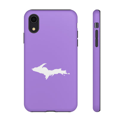 Michigan Upper Peninsula Tough Phone Case (Lavender w/ UP Outline) | Apple iPhone