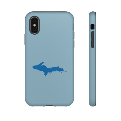 Michigan Upper Peninsula Tough Phone Case (Opal Blue w/ Azure UP Outline) | Apple iPhone