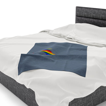 Michigan Upper Peninsula Plush Blanket (w/ UP Pride Flag Outline) | B-24 Liberator Grey