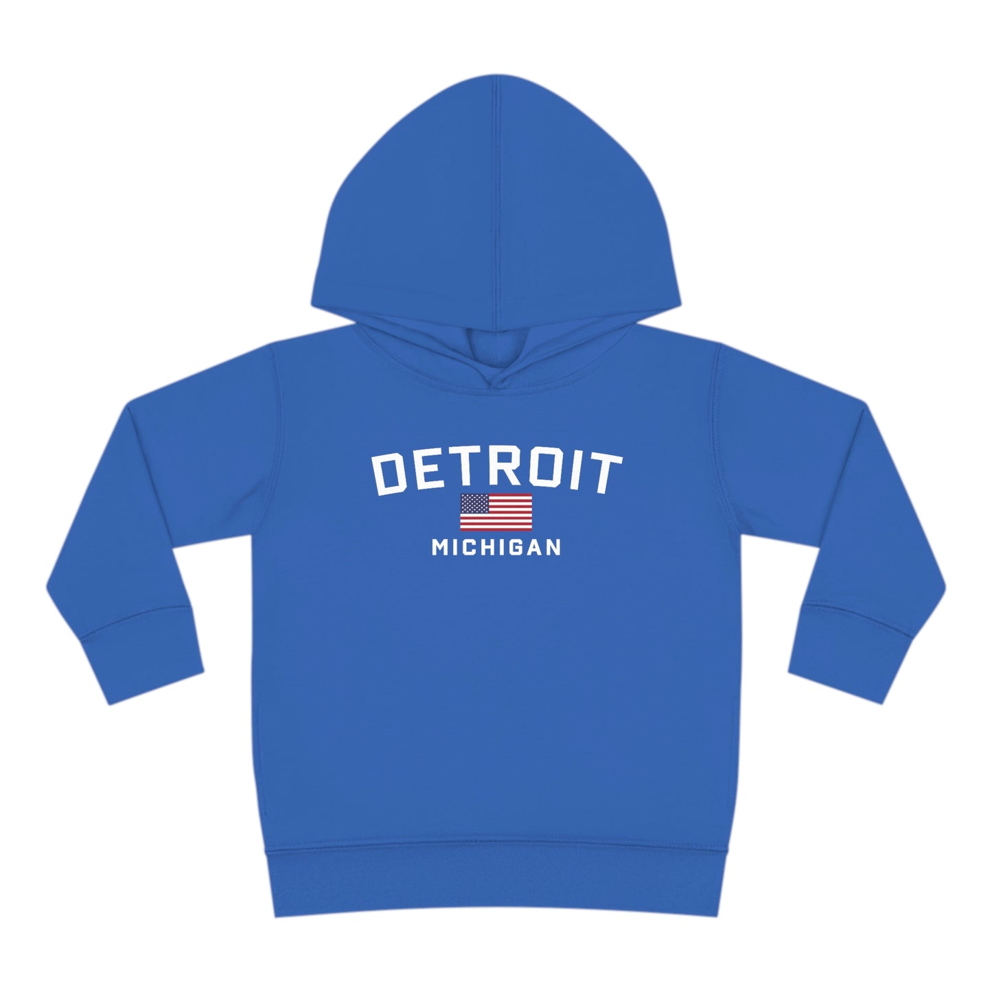 'Detroit Michigan' Hoodie (w/USA Flag Outline) | Unisex Toddler