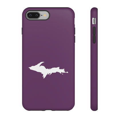 Michigan Upper Peninsula Tough Phone Case (Plum w/ UP Outline) | Apple iPhone