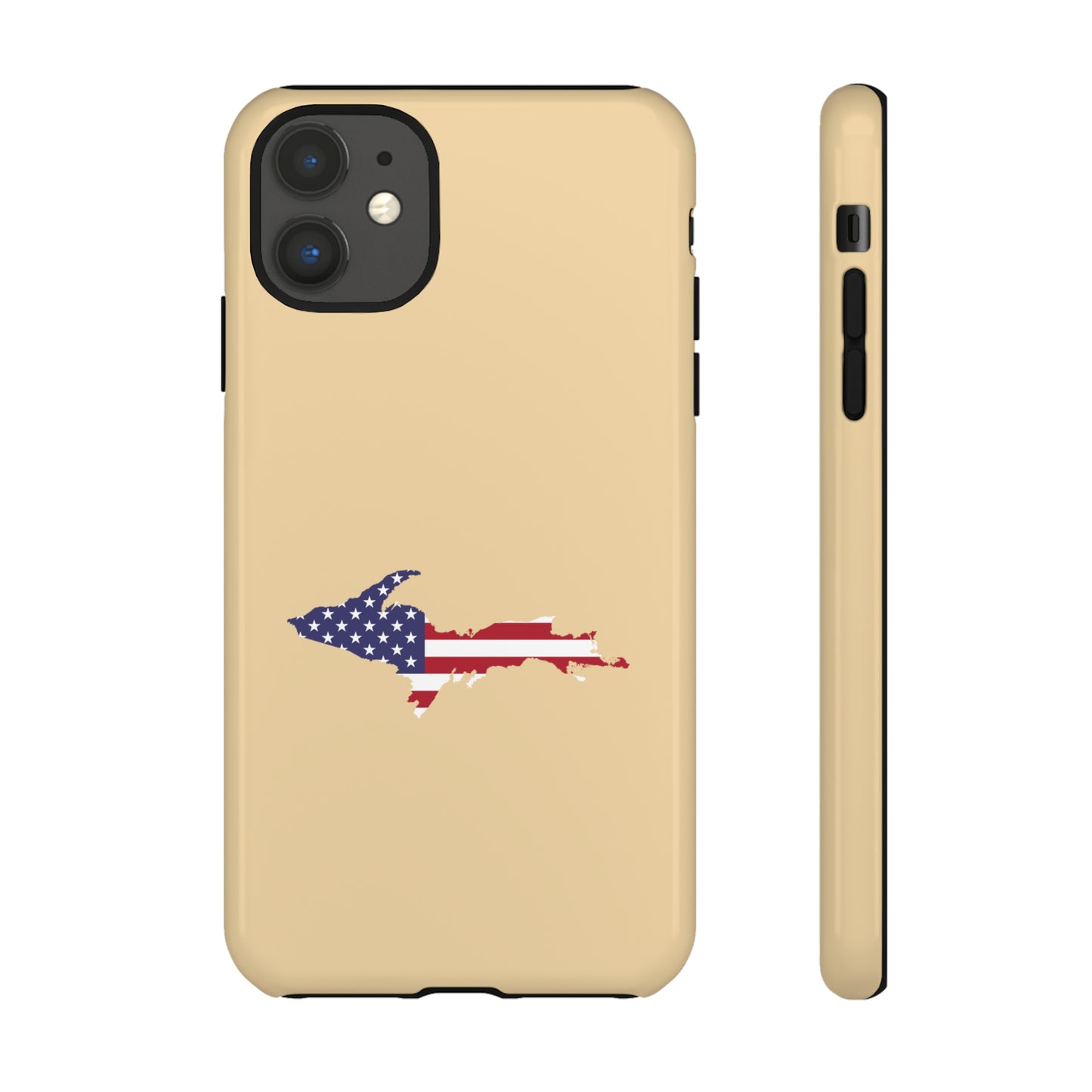 Michigan Upper Peninsula Tough Phone Case (Maple Color w/ UP USA Outline) | Apple iPhone