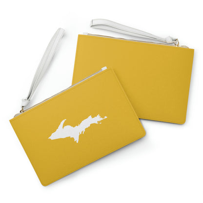 Michigan Upper Peninsula Clutch Bag (Gold w/UP Outline)