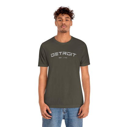 'Detroit Est. 1701' Electric Font T-Shirt | Unisex Standard Fit - Circumspice Michigan