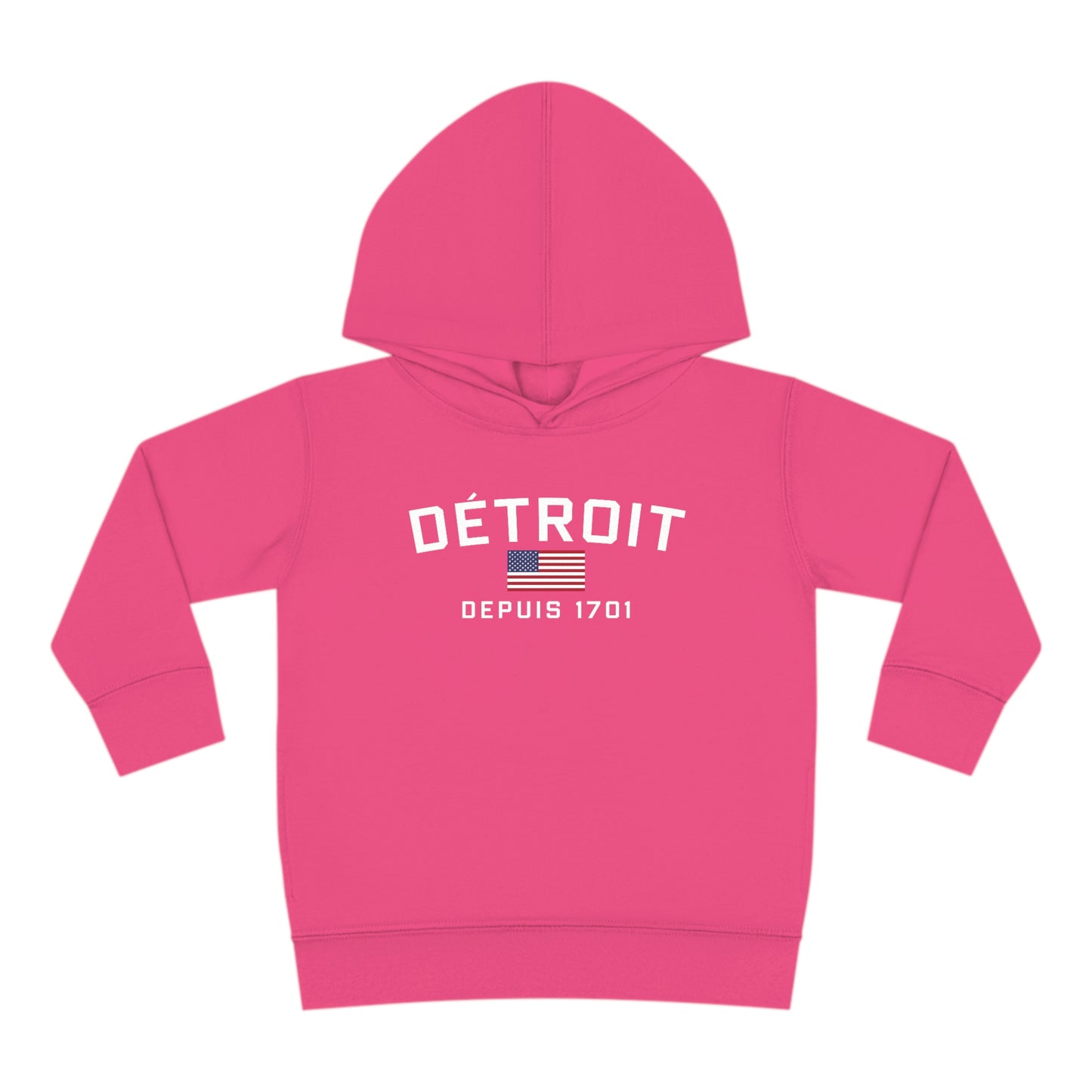 'Détroit Depuis 1701' Hoodie (w/USA Flag Outline) | Unisex Toddler