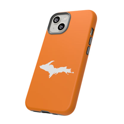 Michigan Upper Peninsula Tough Phone Case (Orange w/ UP Outline) | Apple iPhone