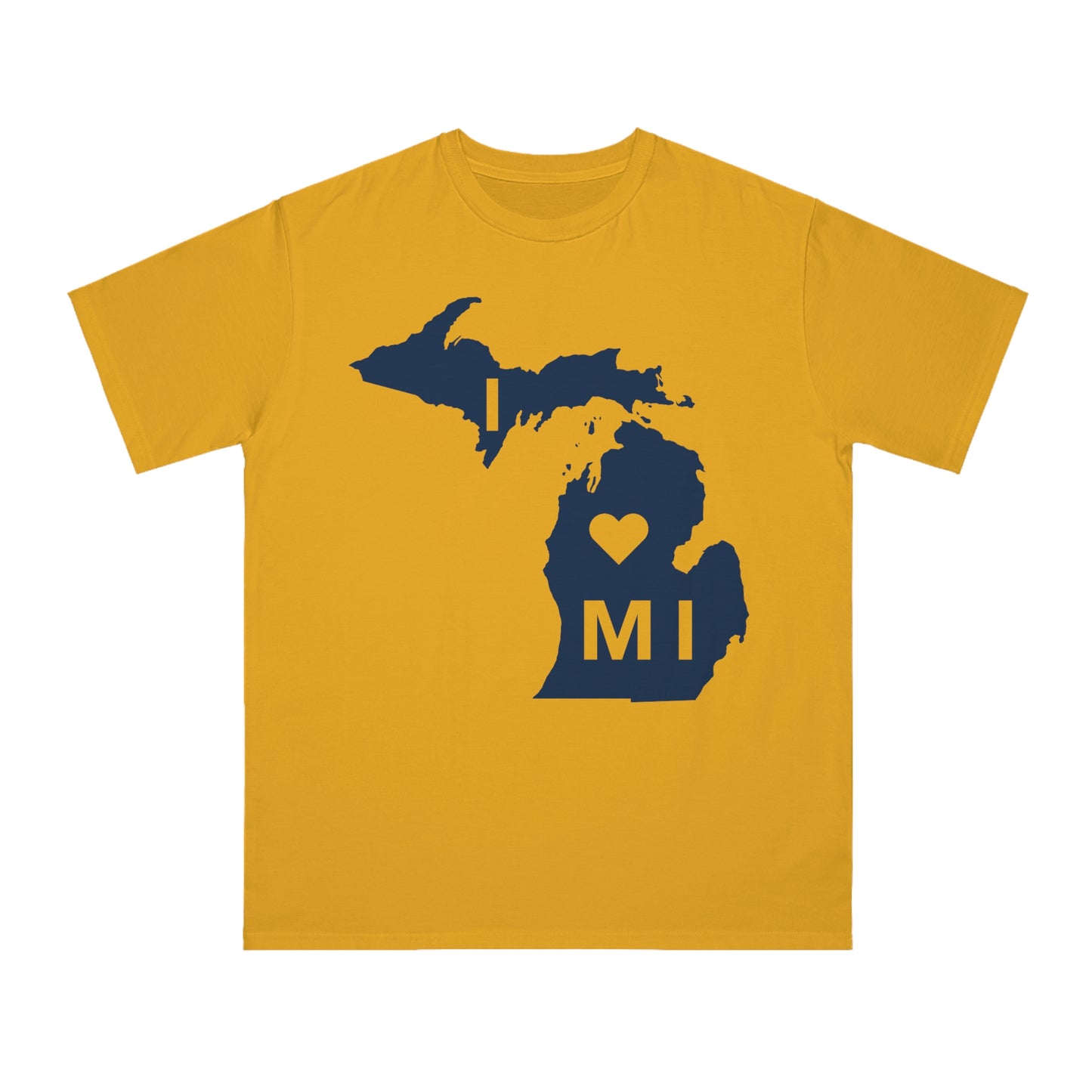 'I ♡ Michigan' T-Shirt (Full Body Outline) | Organic Unisex