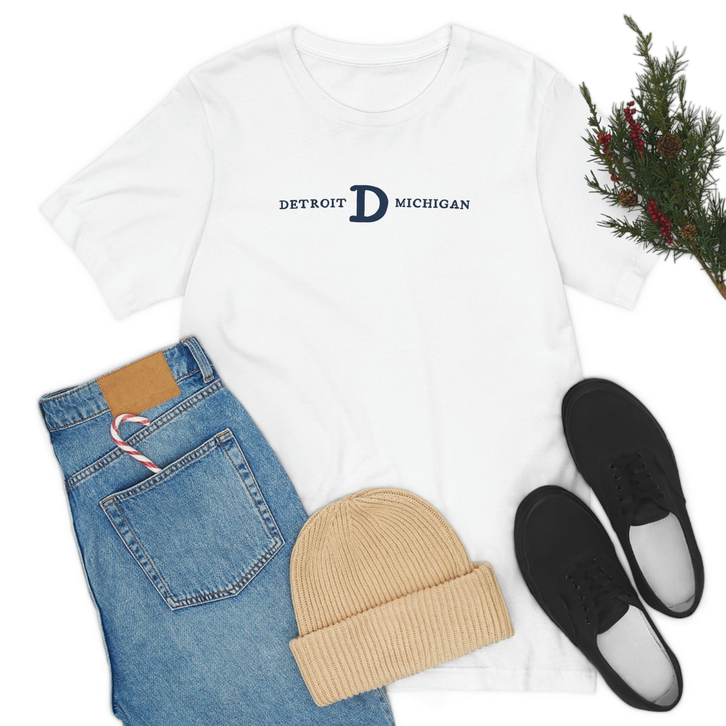 'Detroit Michigan' T-Shirt (w/ Old French D) | Unisex Standard Fit