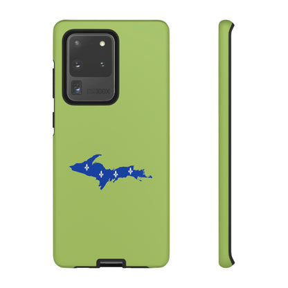 Michigan Upper Peninsula Tough Phone Case (Gooseberry Green w/ UP Quebec Flag Outline) | Samsung & Pixel Android