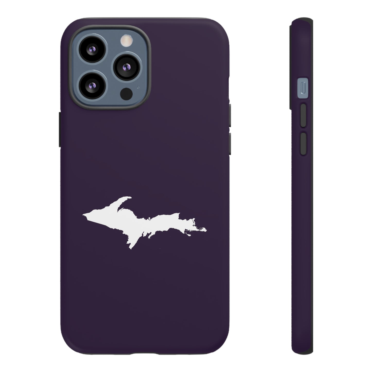 Michigan Upper Peninsula Tough Phone Case (Blackcurrant w/ UP Outline) | Apple iPhone