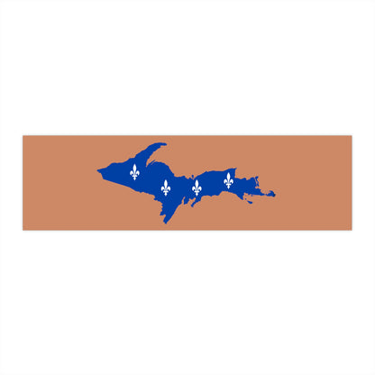 Michigan Upper Peninsula Bumper Stickers (w/ UP Quebec Flag Outline) | Copper Color Background