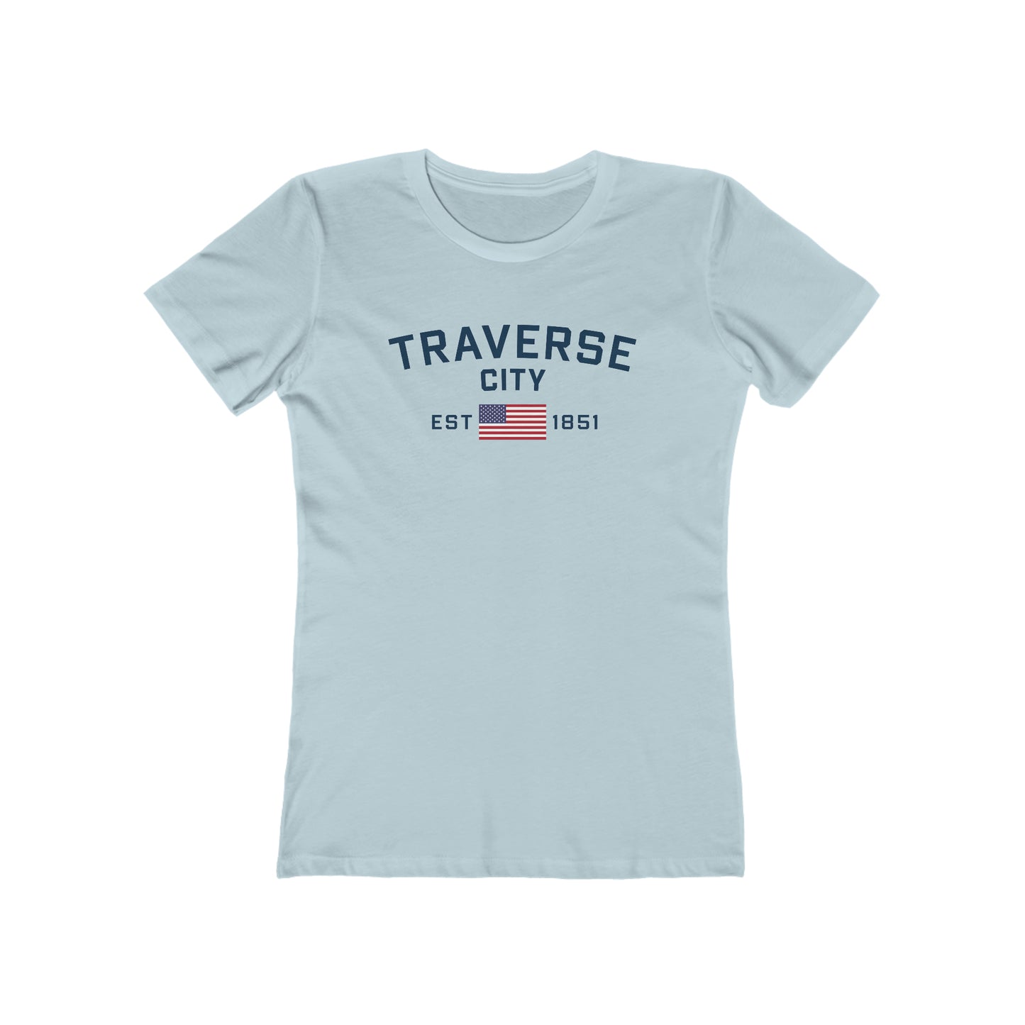 'Traverse City EST 1851' (w/USA Flag Outline) | Women's Boyfriend Cut