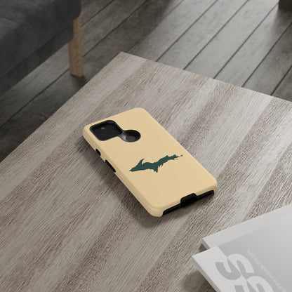 Michigan Upper Peninsula Tough Phone Case (Maple Color w/ Green UP Outline) | Samsung & Pixel Android