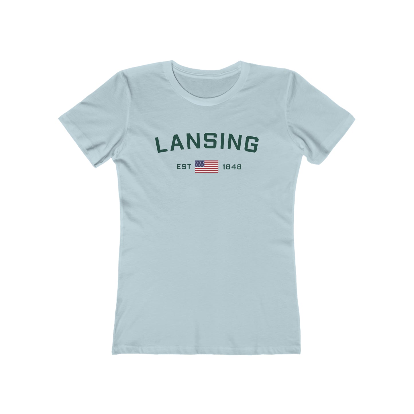 'Lansing EST 1848' (w/USA Flag Outline) | Women's Boyfriend Cut