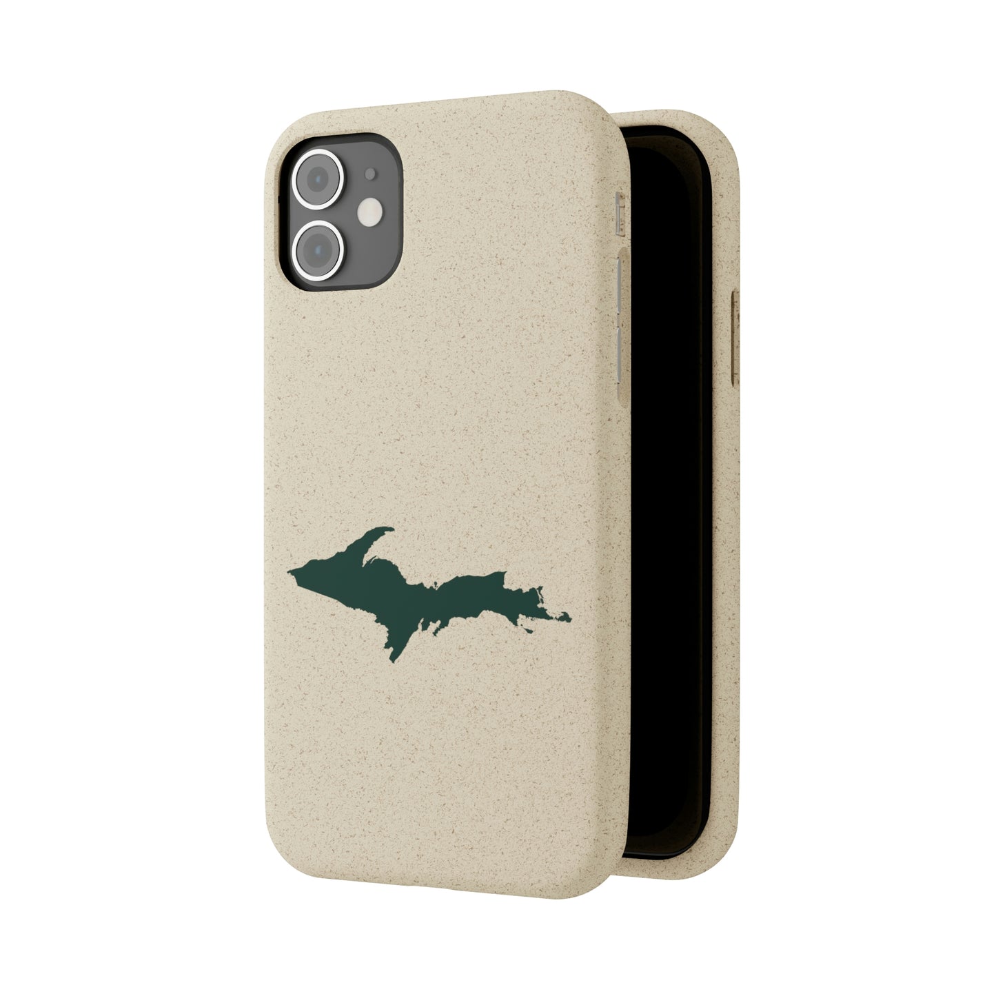 Michigan Upper Peninsula Biodegradable Phone Cases (w/ Green UP Outline) | Apple iPhone