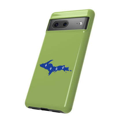 Michigan Upper Peninsula Tough Phone Case (Gooseberry Green w/ UP Quebec Flag Outline) | Samsung & Pixel Android