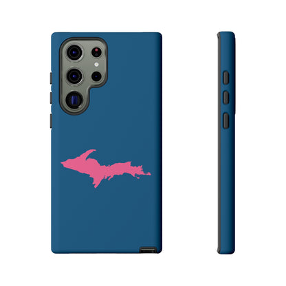 Michigan Upper Peninsula Tough Phone Case (Blueberry w/ Pink UP Outline) | Samsung & Pixel Android