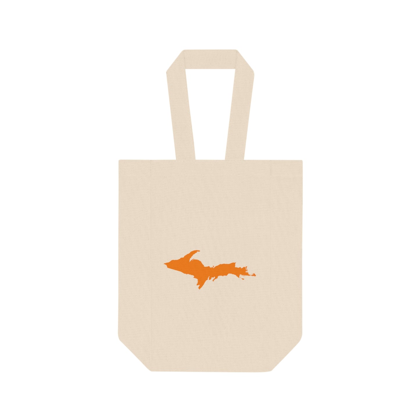 Michigan Upper Peninsula Double Wine Tote Bag (w/ Orange UP Outline)