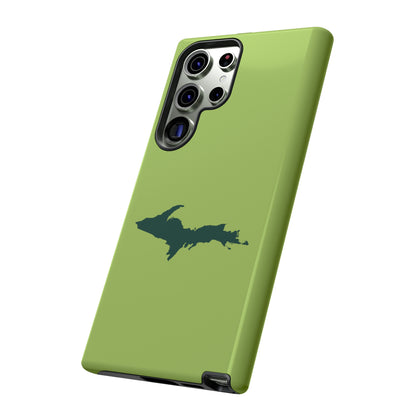 Michigan Upper Peninsula Tough Phone Case (Gooseberry Green w/ Green UP Outline) | Samsung & Pixel Android