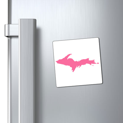 Michigan Upper Peninsula Square Magnet (w/ Pink UP Outline)