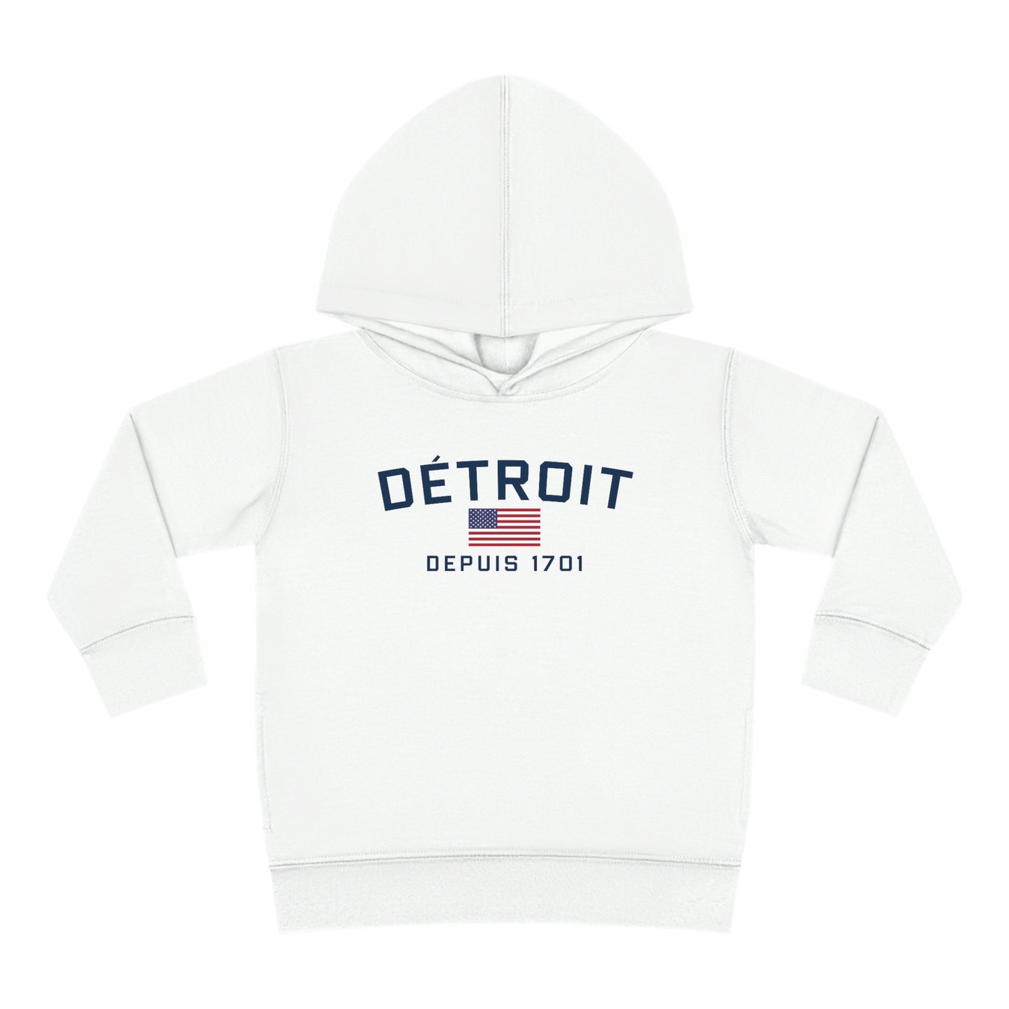 'Détroit Depuis 1701' Hoodie (w/USA Flag Outline) | Unisex Toddler