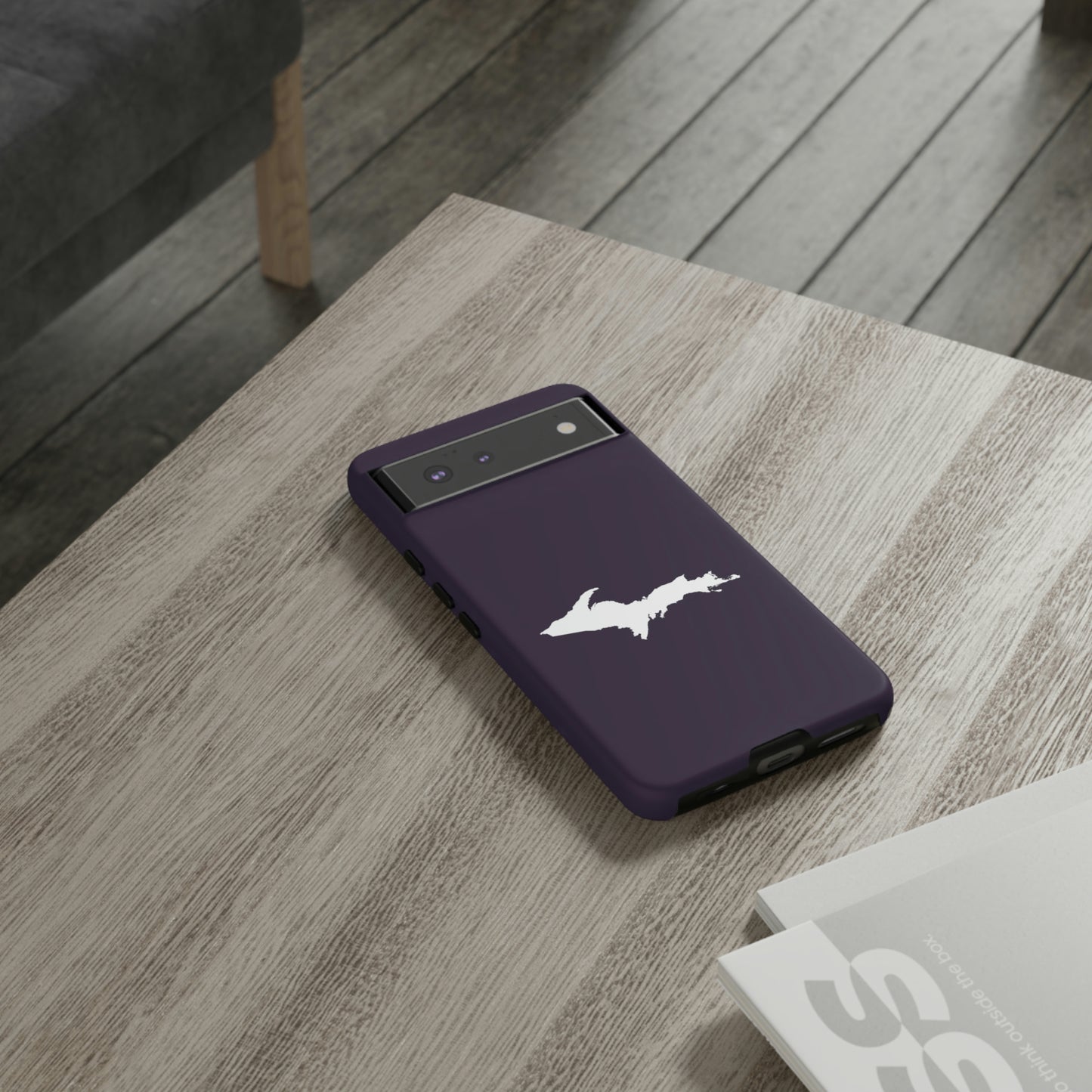 Michigan Upper Peninsula Tough Phone Case (Blackcurrant w/ UP Outline) | Samsung & Pixel Android