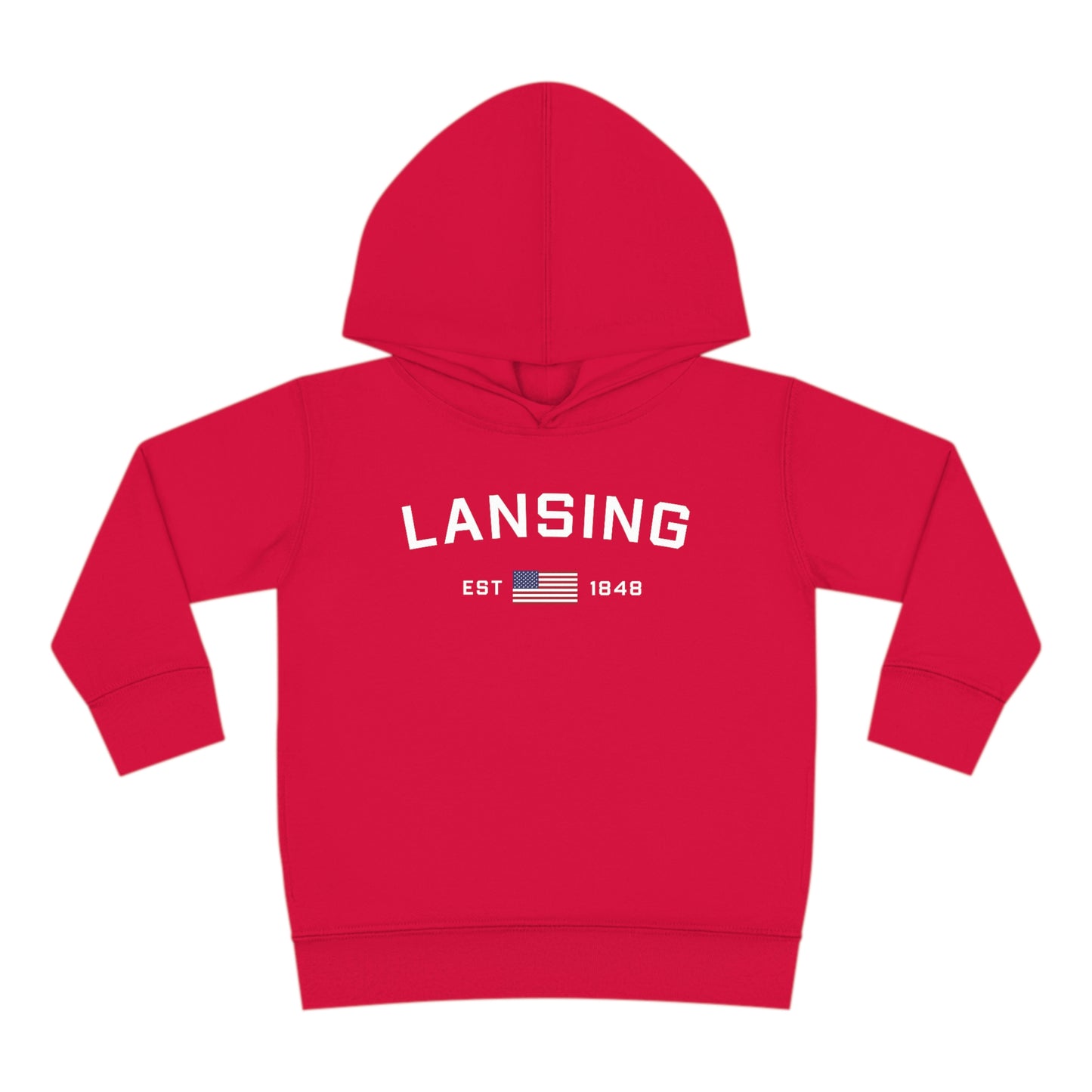 'Lansing EST 1848' Hoodie (w/USA Flag Outline) | Unisex Toddler