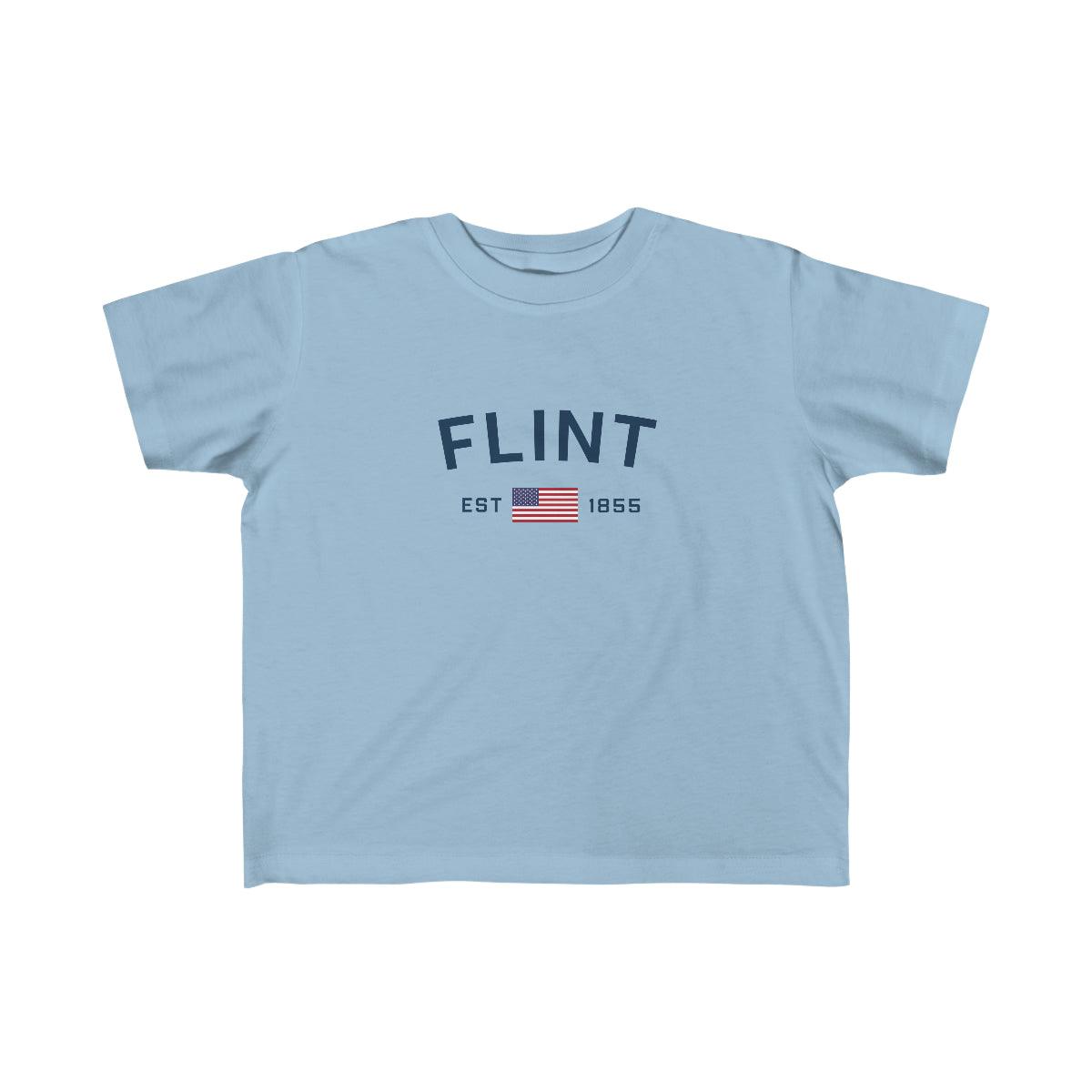 'Flint EST 1855 ' T-Shirt  (w/USA Flag Outline) | Toddler Short Sleeve - Circumspice Michigan