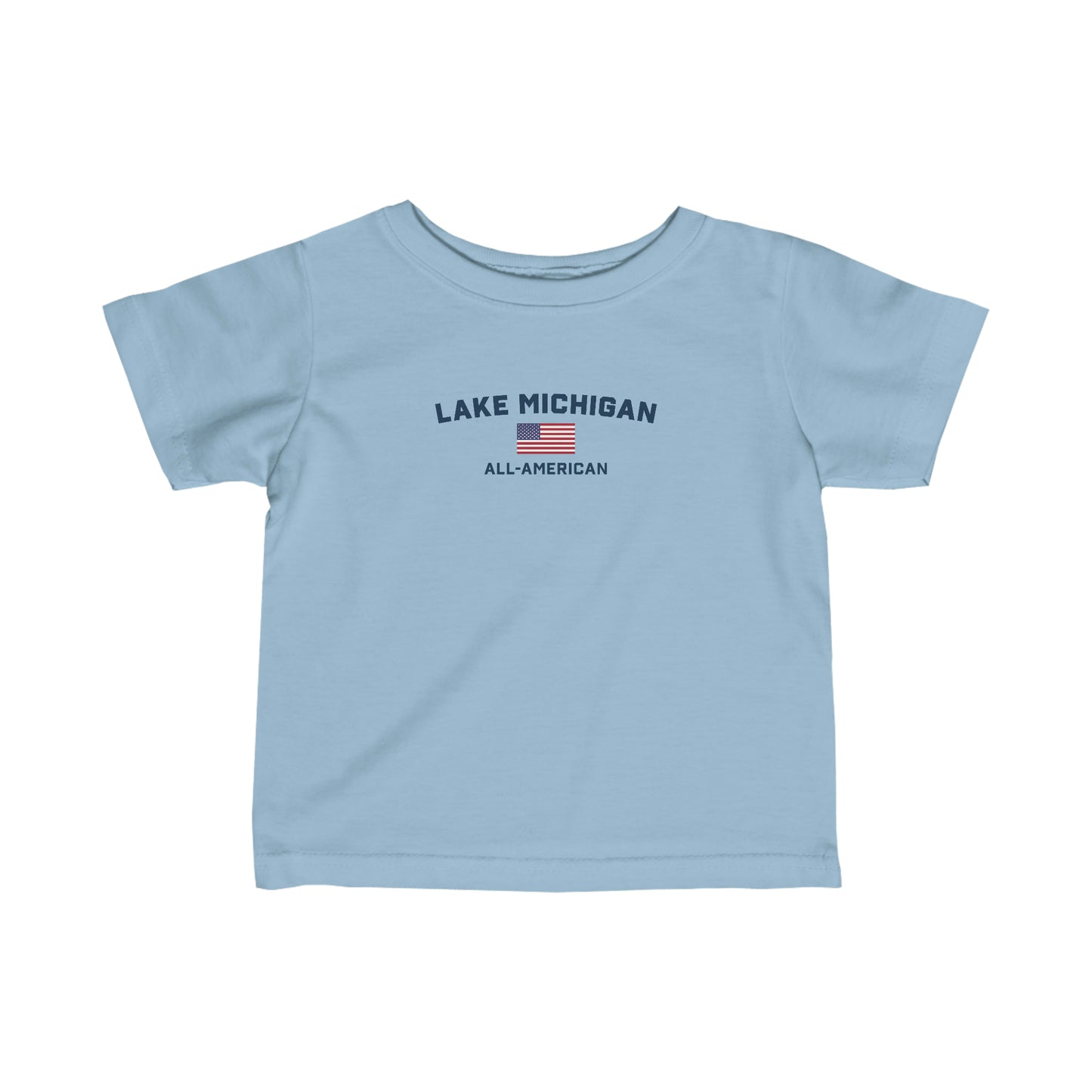 'Lake MIchigan All-American' T-Shirt (w/USA Flag Outline) |  Infant Short Sleeve