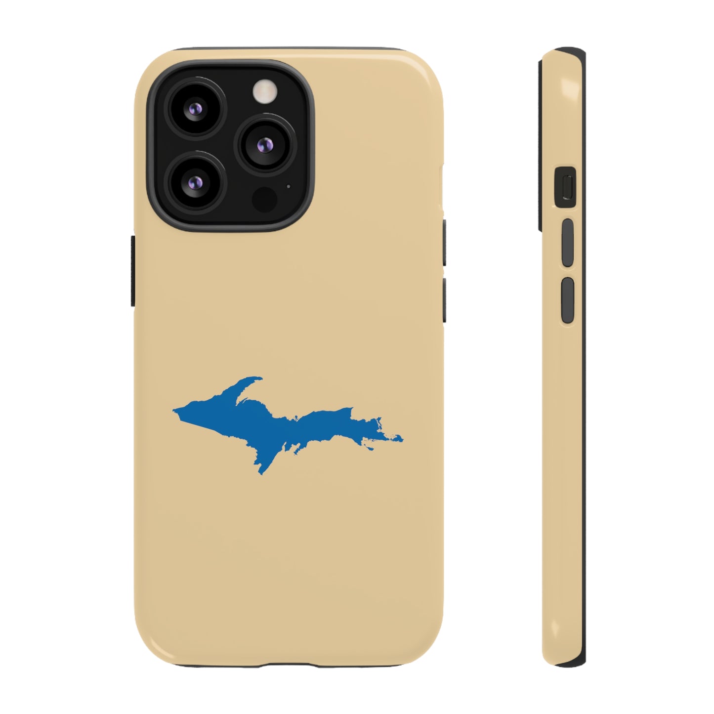 Michigan Upper Peninsula Tough Phone Case (Maple Color w/ Azure UP Outline) | Apple iPhone