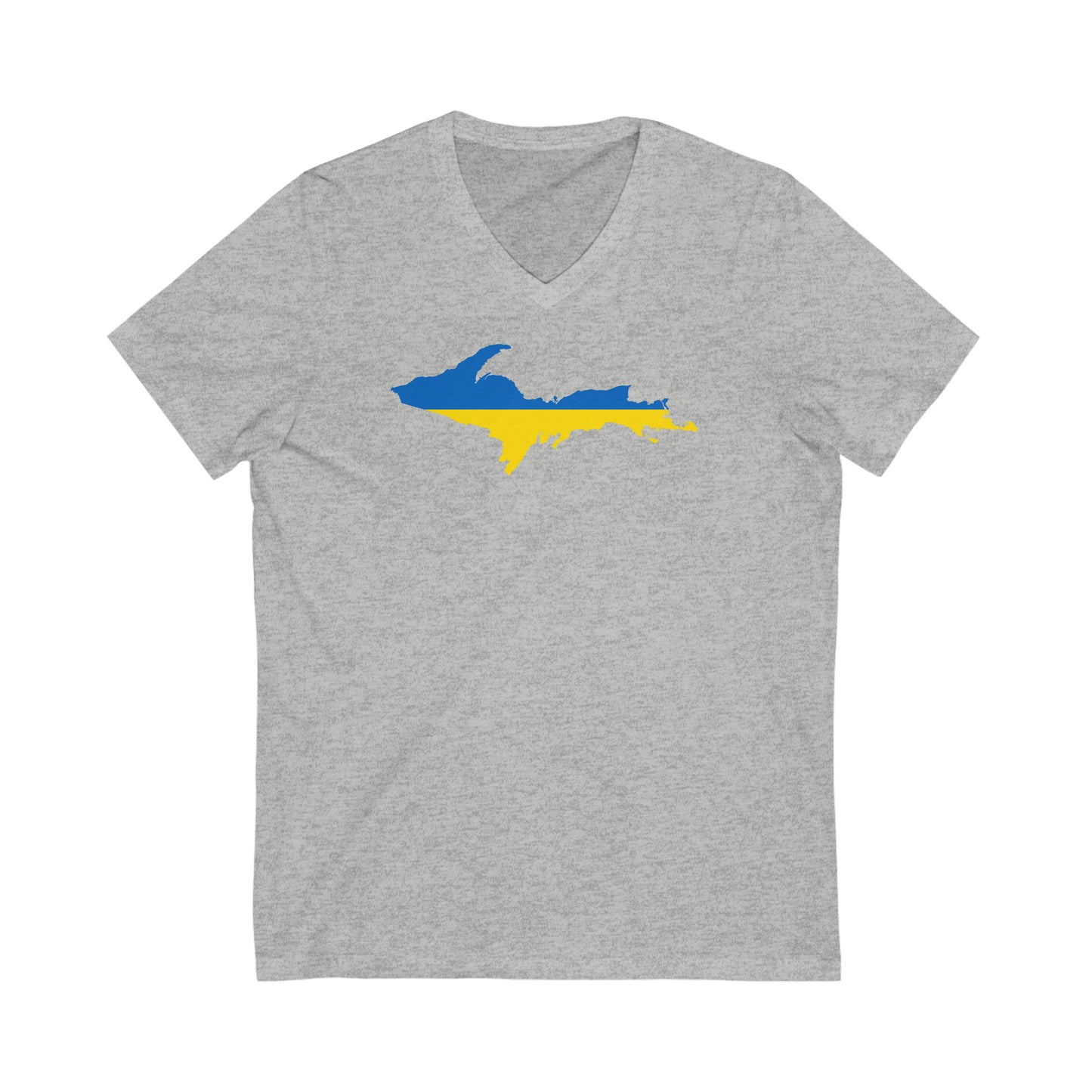 Michigan Upper Peninsula T-Shirt (w/ UP Ukraine Flag Outline) | Unisex V-Neck