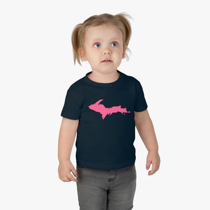 Michigan Upper Peninsula Infant T-Shirt (w/ Pink UP Outline) | Short Sleeve