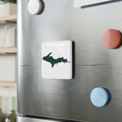 Michigan Upper Peninsula Porcelain Magnet (w/ Green UP Outline)