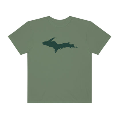 Michigan Upper Peninsula T-Shirt (w/ Green UP Outline) | Unisex Garment-Dyed