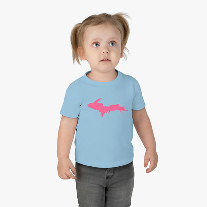 Michigan Upper Peninsula Infant T-Shirt (w/ Pink UP Outline) | Short Sleeve