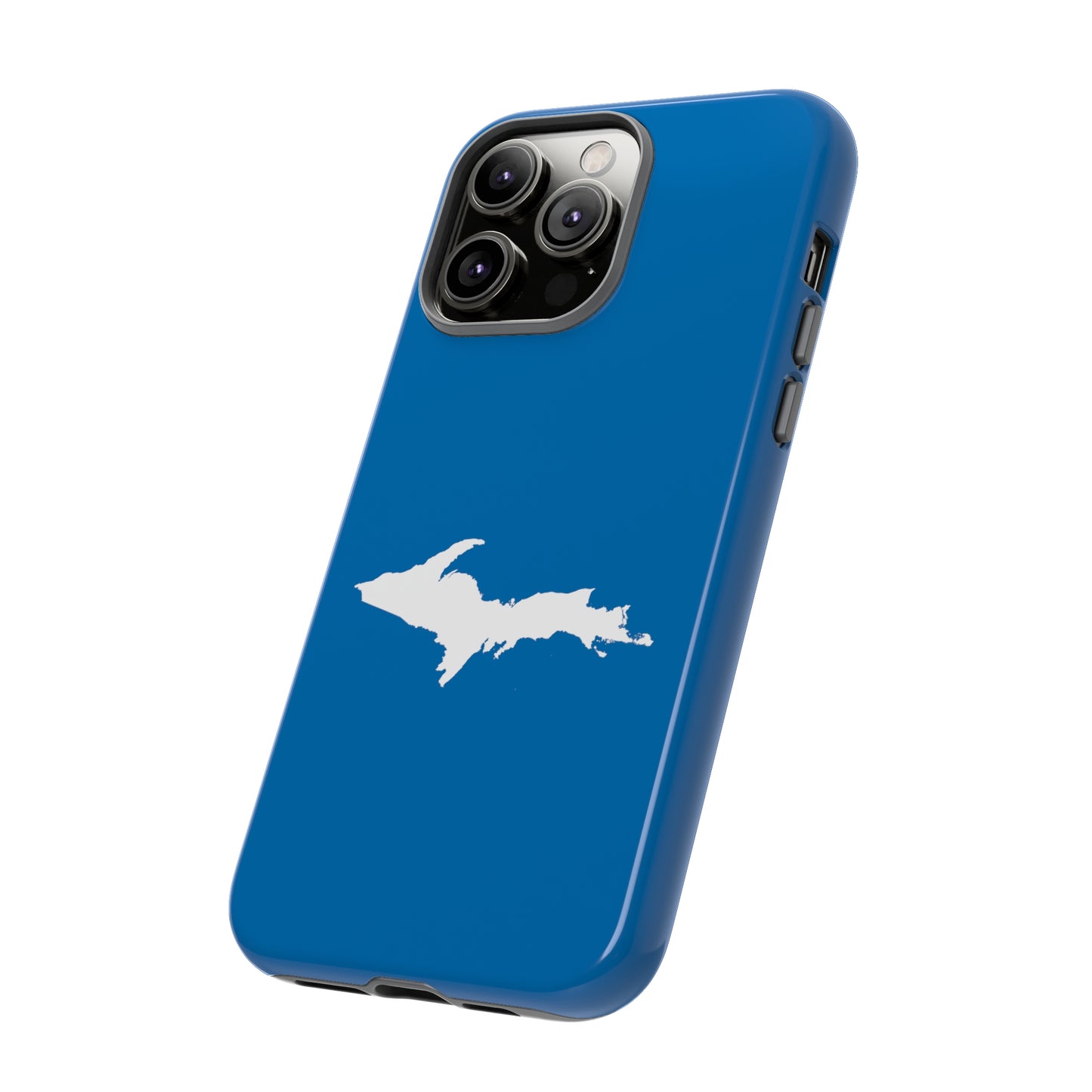 Michigan Upper Peninsula Tough Phone Case (Azure w/ UP Outline) | Apple iPhone