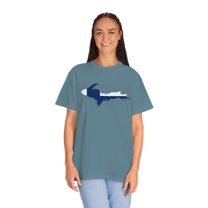 Michigan Upper Peninsula T-Shirt (w/ UP Finland Flag Outline) | Unisex Garment-Dyed