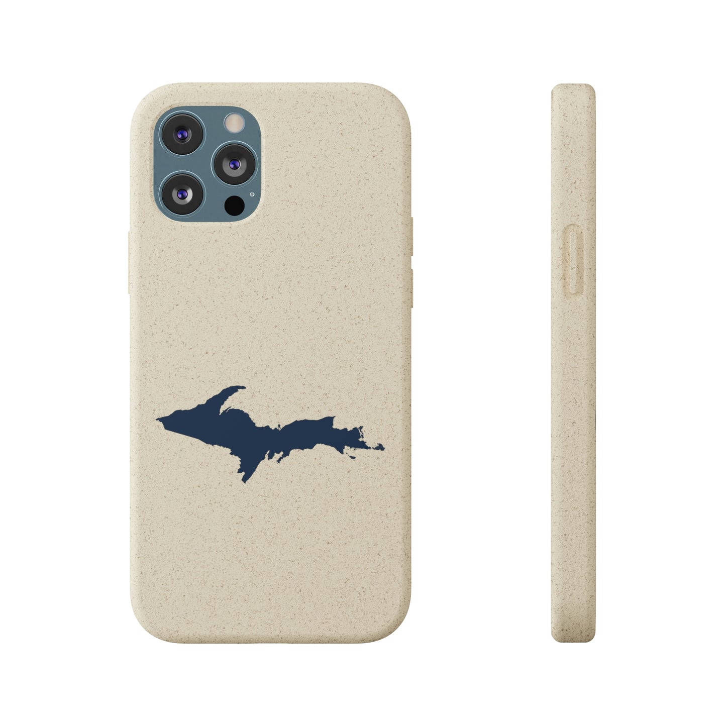 Michigan Upper Peninsula Biodegradable Phone Cases (w/ Navy UP Outline) | Apple iPhone