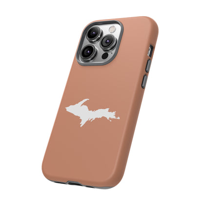 Michigan Upper Peninsula Tough Phone Case (Copper Color w/ UP Outline) | Apple iPhone