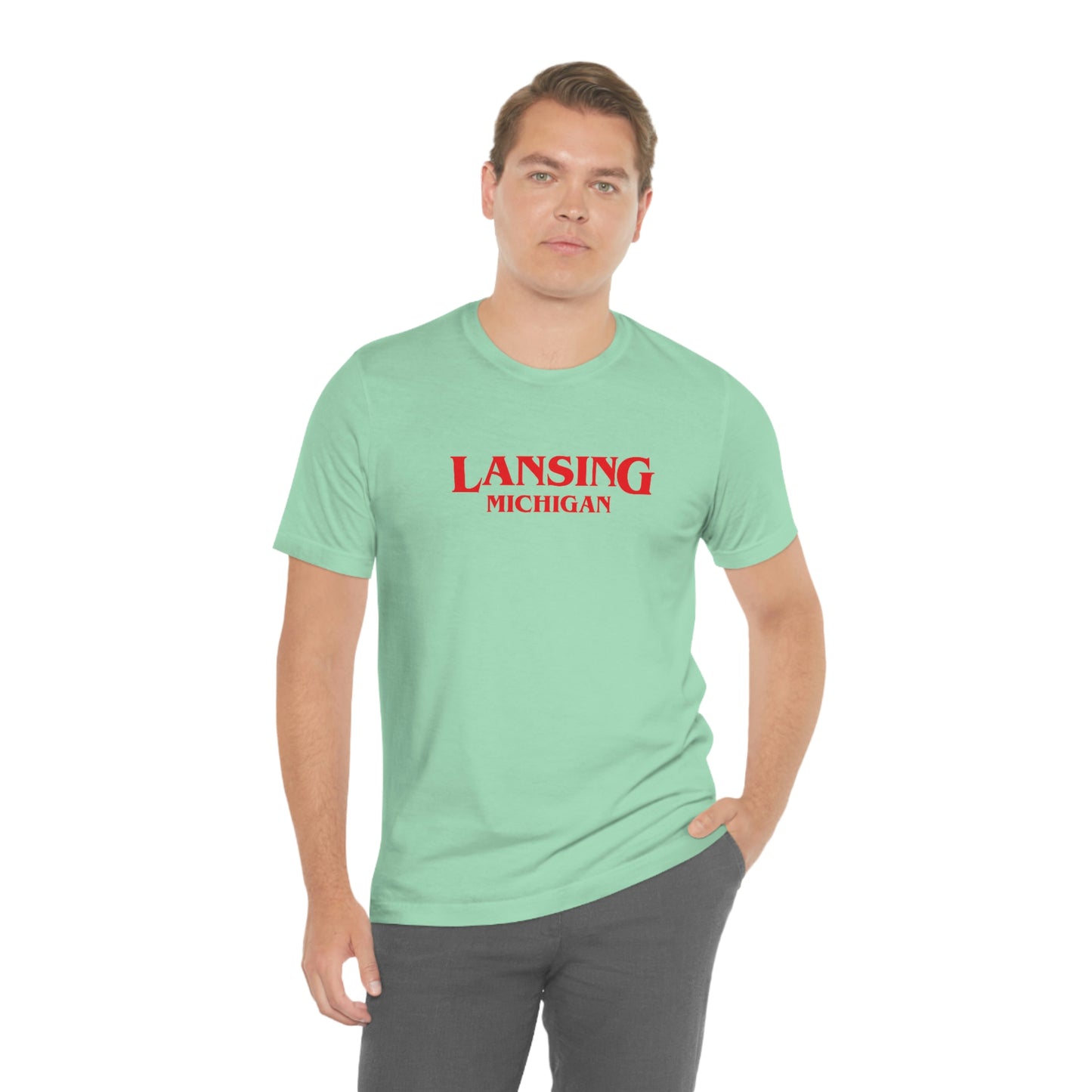 'Lansing Michigan' ' T-Shirt (1980s Drama Parody) | Unisex Standard Fit