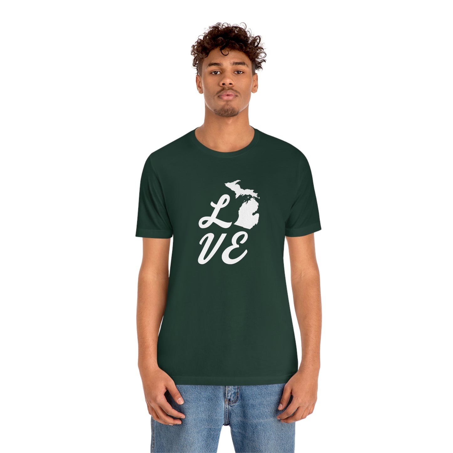 Michigan 'Love' T-Shirt (Retro Script Font) | Unisex Standard Fit