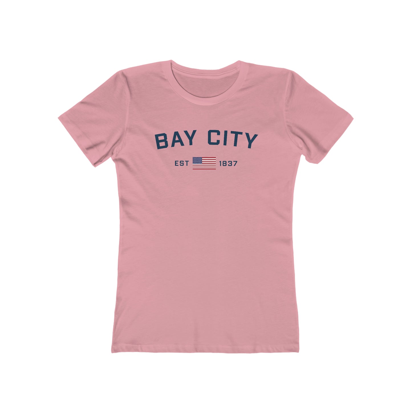 'Bay City EST 1837' (w/USA Flag Outline) | Women's Boyfriend Cut