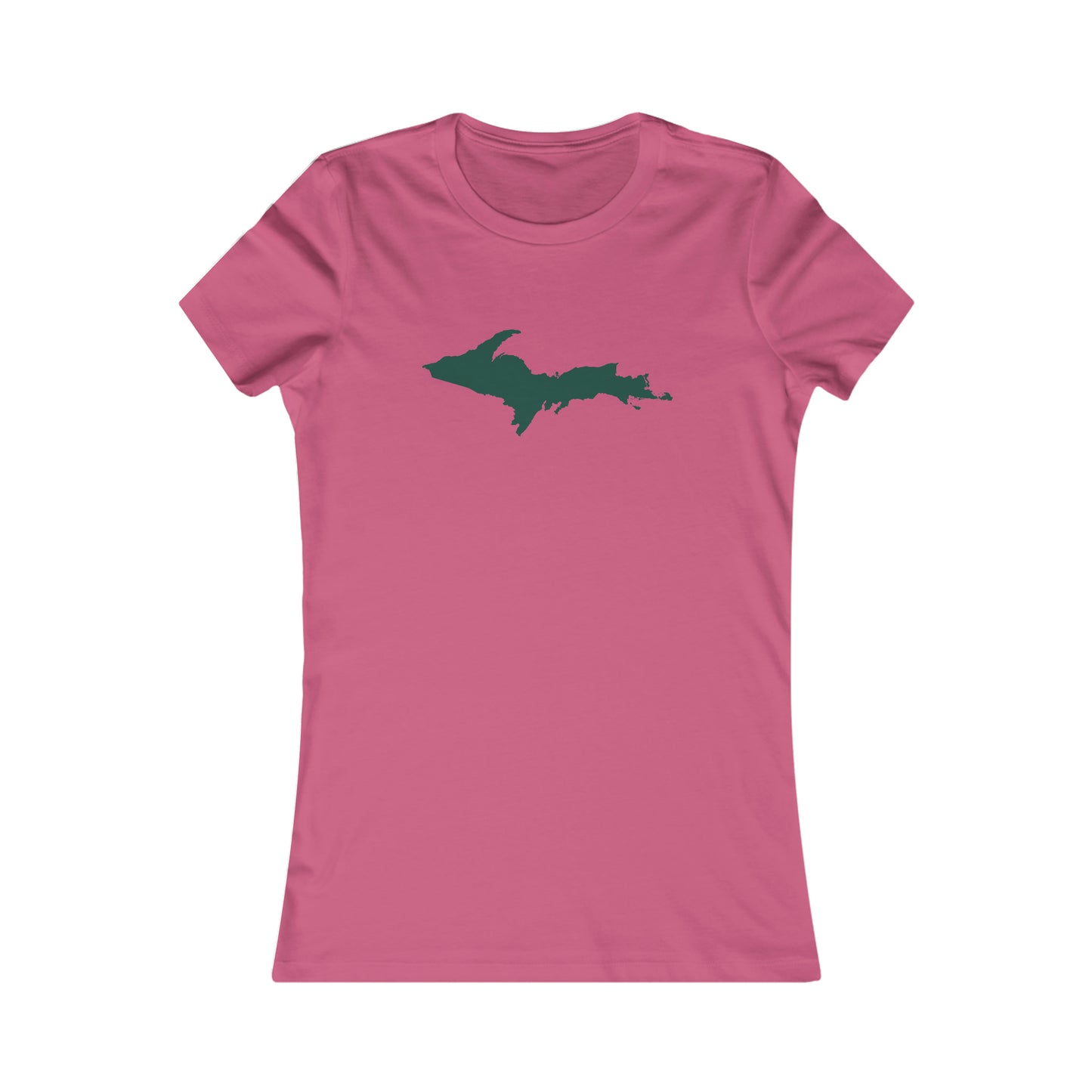 Michigan Upper Peninsula T-Shirt (w/ Green UP Outline) | Women's Slim Fit