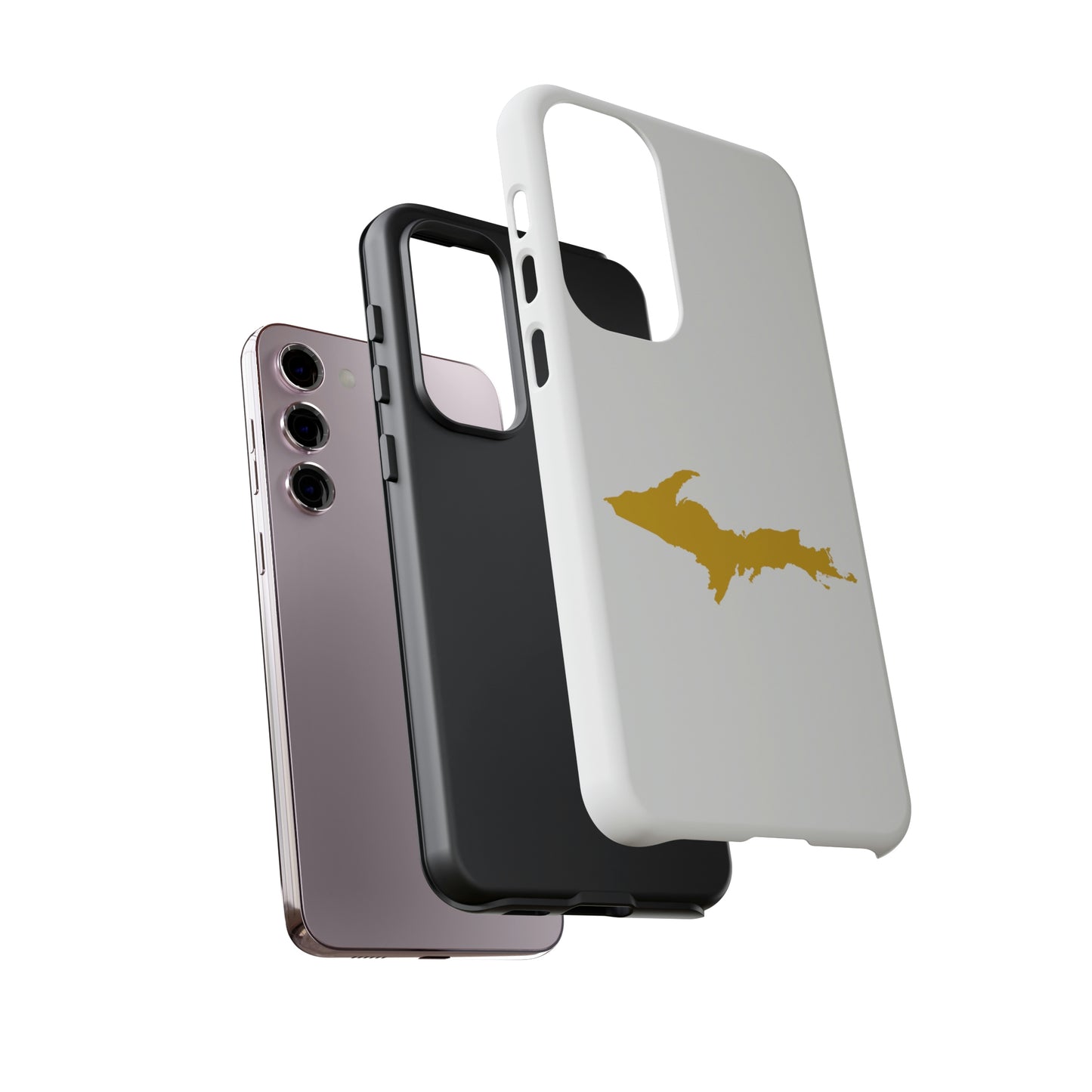 Michigan Upper Peninsula Tough Phone Case (w/ Gold UP Outline) | Samsung & Pixel Android