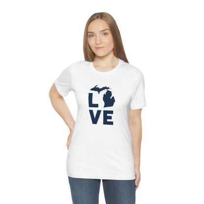 Michigan 'Love' T-Shirt (Geometric Sans Font) | Unisex Standard Fit