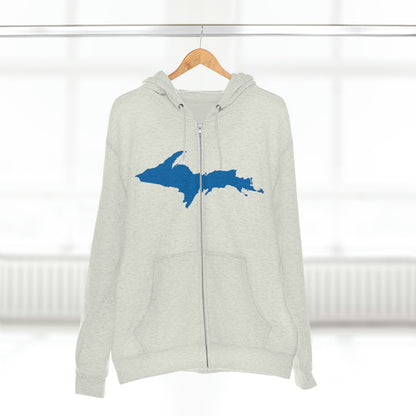 Michigan Upper Peninsula Full-Zip Hoodie (w/ Azure UP Outline)