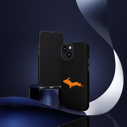 Michigan Upper Peninsula Tough Phone Case (Black w/ Orange UP Outline) | Apple iPhone