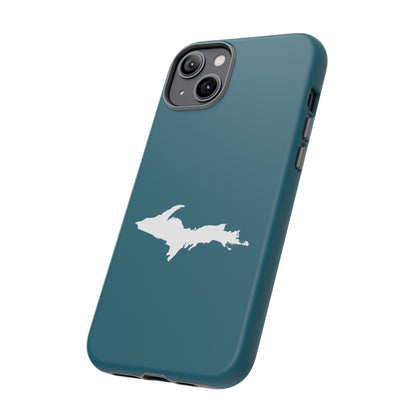 Michigan Upper Peninsula Tough Phone Case (Auburn Hills Teal w/ UP Outline) | Apple iPhone